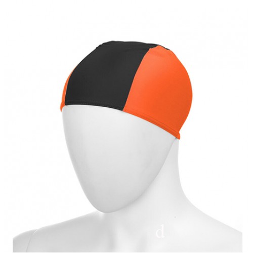 Шапочка для плавания 3242 черно-оранжевый